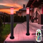 Lot de 2 lampadaires d'extrieur anthracite tlcommande jardin lampe d'extrieur dimmable dans un set ...