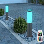 Lot de 2 lampadaires d'extrieur led rgb dimmable jardin terrasse remote control lampadaire inox