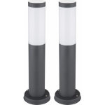 Lot de 2 lampadaires d'extrieur led sur pied d'alle de jardin clairage de terrasse en inox anthracite ...