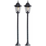 Lot de 2 lampadaires d'extrieur sur pied lampadaires lanterne jardin cour clairage verre alu