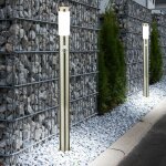 Lot de 2 lampes d'extrieur lampadaire en acier inoxydable clairage ip44 avec led