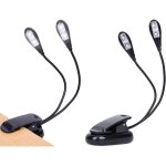 Lot de 2 lampes de pupitre � pince pour piano, aliment�es par piles aaa, lampes de lecture led respectueuses ...