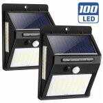 Lot de 2 lampes solaires à led avec détecteur de mouvement et projecteur pour jardin extérieur Lot de 2 lampes solaires à led avec détecteur de mouvement et projecteur pour jardin extérieur