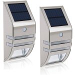 Lot de 2 lampes solaires led mianbaoshu - tanches - en acier inoxydable - appliques murales pour l'extrieur ...