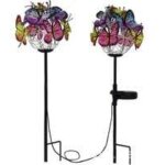 Lot de 2 lampes solaires papillon pour d�coration de jardin et terrasse