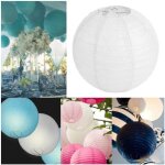 Lot de 2 lanternes 25 cm de diam�tre en papier � suspendre lustre abat - jour