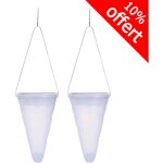 Lot de 2 lanternes lumineuses led solaires hang creamy w34 lumisky