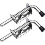 Lot de 2 loquets � ressort en inox 128mm ? verrou de porte pour garage et jardin ? r�sistance � la corrosion ...