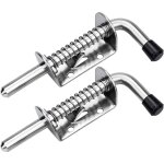 Lot de 2 loquets � ressort en inox 128mm ? verrou de porte pour garage et jardin ? r�sistance � la corrosion ...