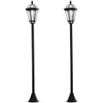 Lot de 2 luminaires ext�rieurs solaires lampadaires lanternes classiques led 15 lm � 18, 5 x 129h cm ...