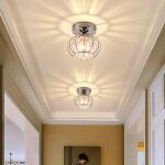 Lot de 2 luminaires de plafond � cristaux, lustre plafonnier cage et cristal e27 led pour cuisine couloir ...