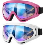 Lot de 2 lunettes de ski, de planche � neige pour homme et femme, enfants, gar�ons et filles, jeunes, ...
