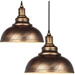 Lot de 2 lustre suspension industrielle vintage e27 Ø29cm , plafonniers retro abat - jour pour cuisine ... Lot de 2 lustre suspension industrielle vintage e27 Ø29cm , plafonniers retro abat - jour pour cuisine ...