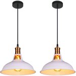 Lot de 2 lustre suspension industrielle vintage e27 led lampe plafonniers retro abat - jour pour cuisine ... Lot de 2 lustre suspension industrielle vintage e27 led lampe plafonniers retro abat - jour pour cuisine ...