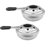 Lot de 2 mini r�chauds � alcool portatifs en acier inoxydable pour camping, randonn�e, th�, caf�, boissons ...