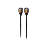 Lot de 2 mini torches solaires maity sun lumi jardin led - h 70 cm - blanc chaud