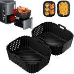 Lot de 2 moules en silicone pour friteuse � air ninja double stack xl sl400eu, accessoires pour friteuse ...