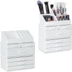 Lot de 2 organiseurs de cosmtiques, 6 tiroirs, 22 casiers, rangement, make - up, tour  maquillage, ...