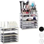 Lot de 2 organiseurs de cosmtiques, 6 tiroirs, 22 casiers, rangement, make - up, tour  maquillage, ...