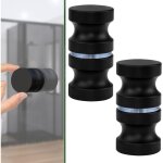 Lot de 2 paires de poign�es de porte de douche rondes, bouton de porte de douche en m�tal et verre pour ...