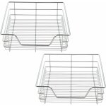 Lot de 2 paniers tiroirs de rangement  glissires tlescopiques extension complte jusqu' 20 kg acier ...