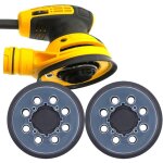 Lot de 2 patins de pon�age 8 trous pour ponceuse orbitale dwe6423?dwe6421?dcw210b 125 mm, remplacement ...
