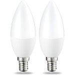 Lot de 2 petites ampoules led en forme de flamme culot edison � vis e14 5 w (�quivalent 40 w) blanc chaud ...