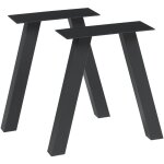[en. casa] - lot de 2 pieds de table mariager acier 42 x 40 cm noir