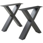 [en. casa] - lot de 2 pieds de table maribo acier 42 x 40 cm noir