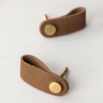 Sklum - lot de 2 poign�es en cuir jember brun pralin�
