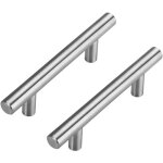 Lot de 2 poign�es de porte en acier inoxydable (100 x 12 x 32 mm), poign�es de tiroir pour meubles de ...