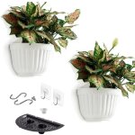 Lot de 2 pots de fleurs en r�sine � suspendre au mur vertical jardin salon montage mural fen�tre cuisine ...