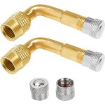 Lot de 2 rallonges de valve coud�es � 90� - en cuivre - pour voiture, moto, v�lo, scooter