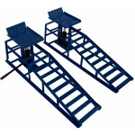 Lot de 2 rampes hydrauliques pour voiture en acier - capacit� totale 3t / 3000kg - garage atelier m�canicien ...