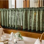 Lot de 2 rideaux brise - bise transparents - pour fen�tre de cuisine - courts - 60 x 140 cm (l x h) - ...