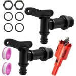 Lot de 2 robinet cuve plastique, robinet recuperateur eau de pluie, adaptateur robinet tuyau arrosage, ...