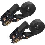 Lot de 2 sangles � cliquet r�tractables de 2m x 2, 5 cm (sans crochets), sangles d'arrimage robustes ...