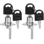 Lot de 2 serrures de meuble � tiroirs avec cl�s de s�curit� pour bureau (t�te de 19 mm, argent)