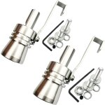 Lot de 2 sifflets d'�chappement universels en alliage d'aluminium, taille xl, pour voiture, couleur argent ...