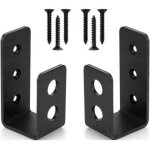 Lot de 2 supports de porte en acier robuste pour portes 2 x 4, barre de s�curit� en forme de u