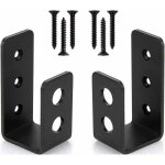 Lot de 2 supports de porte robustes en acier pour portes de 2 x 4 - barre de s�curit� en forme de u