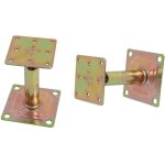 Lot de 2 supports de poteau r�glables pour plaques de base 55 - 75 mm - support de poteau de cl�ture ...
