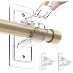 Lot de 2 supports de tringle � rideaux ? sans per�age, autocollants en pet sans dommages, crochets r�glables ...