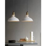 Lot de 2 suspension vintage industrielle lampe de plafonniers led retro mtal lustre avec abat - jour ...