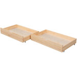 Happy garden ? lot de 2 tiroirs de rangement en bois pour lit 190x90 cm ? dimensions l 94 x l 61, 5 x ...