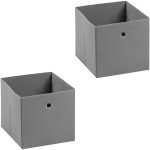 Idimex - lot de 2 bo�tes de rangement bella, en tissu gris, 32 x 32 x 32 cm
