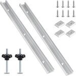 Lot de 2 t track rail de guidage de aluminium 400mm, avec vis de fixation et glissi�res m6 et m8, pour ...
