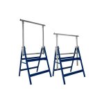 Lot de 2 tr�teaux d'�chafaudage t�l�scopiques bleus - r�glable en hauteur et pliables - bleu