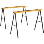 Lot de 2 tr�teaux pliables compactes poign�e transport dim. 100l x 50l x 76h cm surface antid�rapante ...