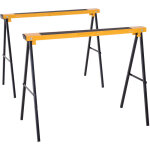 Homcom lot de 2 trteaux pliables compactes poigne transport dim. 100l x 50l x 76h cm surface antidrapante ...